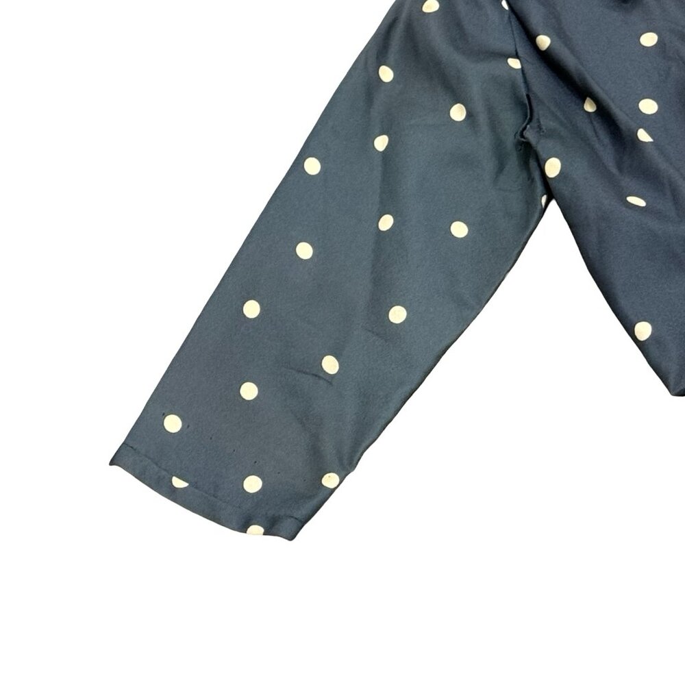 Vintage 1940s 1950s Polka Dot Full Skirt Dress Blue Button Front - Picture 7 of 11
